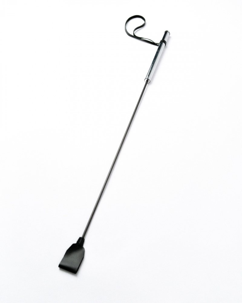 Стек с металлической рукоятью "Crazy Handmade L" кожа, черный 