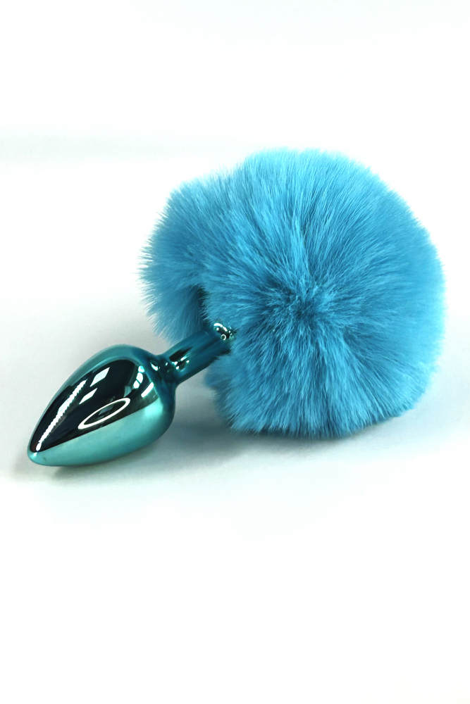 Пробка с голубым хвостом зайки "Kanikule" голубая, S 